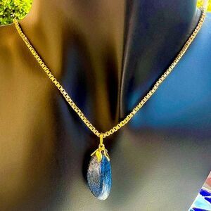 Vintage Polished Tumbled Sodalite Crystal Necklace